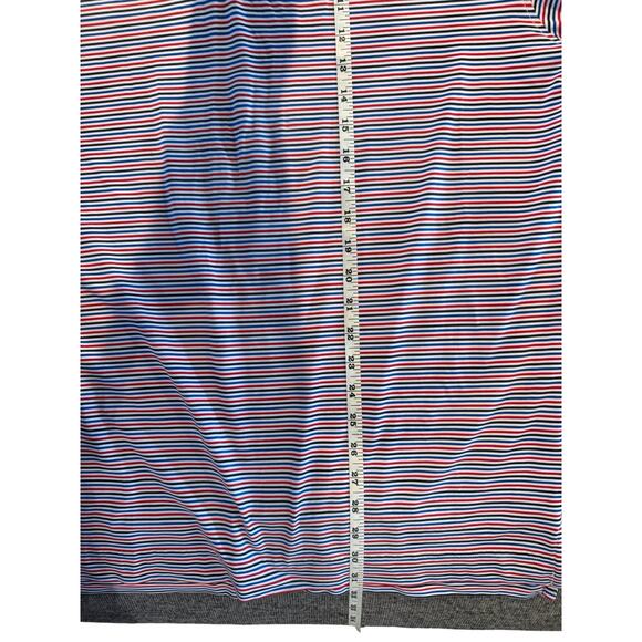 FootJoy Mens Polo Shirt L Red Blue Stripe Keene Trace Golf FJ Logo Performance - Picture 10 of 10